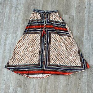 Womens John Paul Richard Multicolor Printed Maxi Skirt - S